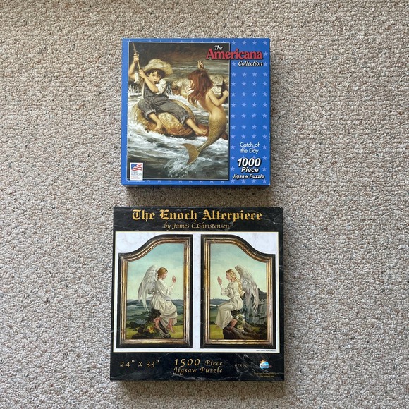 Lot of 2 puzzles of artwork - 1,000 and 1,500 pieces - Picture 1 of 5